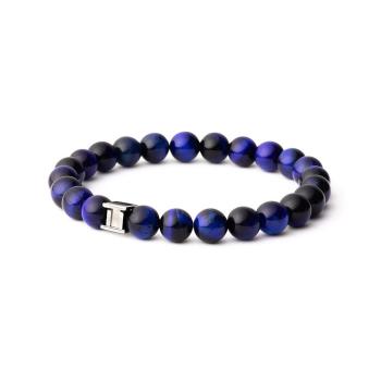 Armband mit 8 mm Tigerauge-Stein - Gem Dark Blue